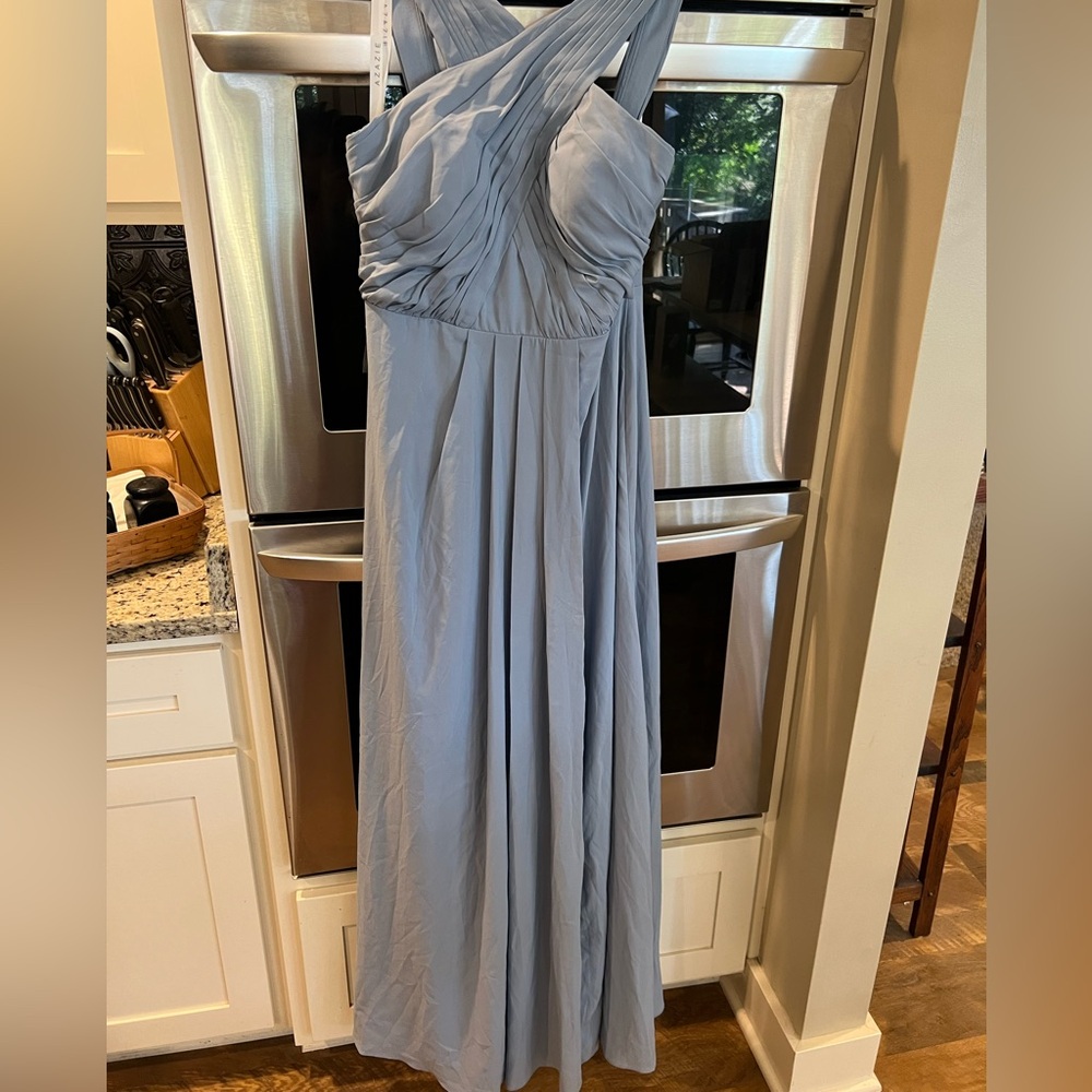 Azazie One Shoulder Dress in Soft Blue